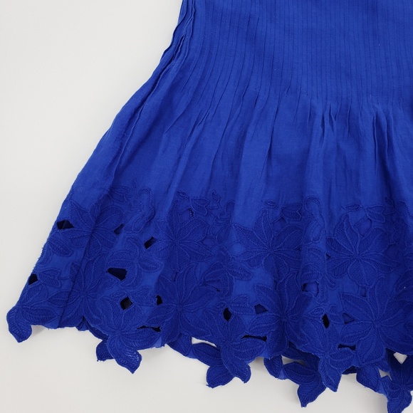 J Crew Eyelet Floral Embroidered Pleated Skirt 2 - Picture 4 of 8